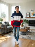 Navy & Red Penal Hoodies Men's