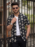 Sun Flower Black Casual Shirt Men's
