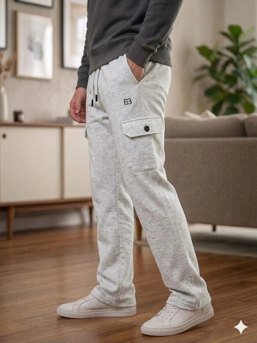 BB Logo Oatmeal Trouser For Men's