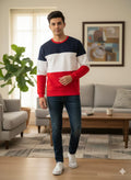 Navy & Red Penal Sweatshirt Men's